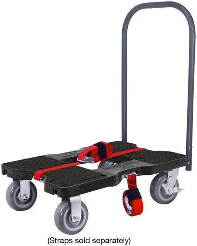 Alt view image 8 of 9 - Snap-Loc 1800 Lb Super-Duty Professional E-Track Push Cart Dolly Black, Safely Moves More In Less Time With Easy Rolling Casters, Removeable Push Bar And Optional E-Strap Safety Attachment! SL1800P6B