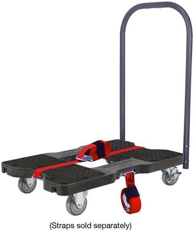 Alt view image 6 of 7 - Snap-Loc 1500 Lb Industrial Strength Professional E-Track Push Cart Dolly Black SL1500P4B