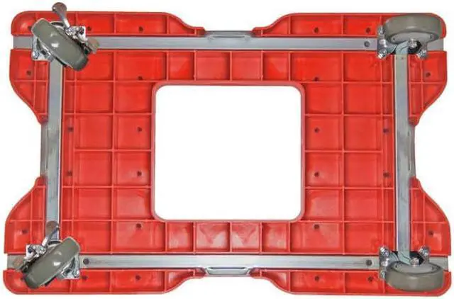 Alt view image 3 of 7 - Snap-Loc 1500 Lb Industrial Strength Professional E-Track Push Cart Dolly Red SL1500P4R