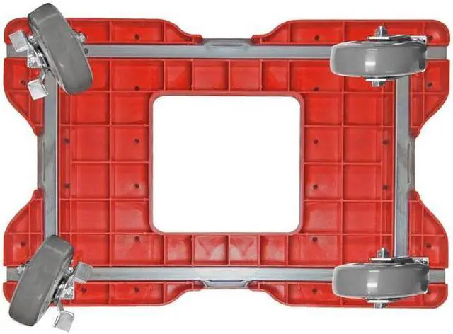 Alt view image 5 of 9 - Snap-Loc 1800 Lb Super-Duty Professional E-Track Push Cart Dolly Red, Safely Moves More In Less Time With Easy Rolling Casters, Removeable Push Bar And Optional E-Strap Safety Attachment! SL1800P6R
