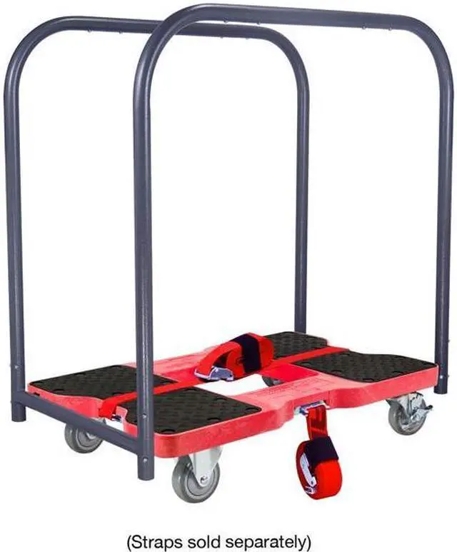 Alt view image 6 of 7 - Snap-Loc 1500 Lb Industrial Strength Professional E-Track Panel Cart Dolly Red SL1500PC4R