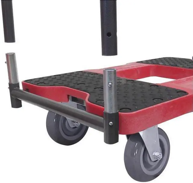 Alt view image 7 of 9 - Snap-Loc 1800 Lb Super-Duty Professional E-Track Push Cart Dolly Red, Safely Moves More In Less Time With Easy Rolling Casters, Removeable Push Bar And Optional E-Strap Safety Attachment! SL1800P6R