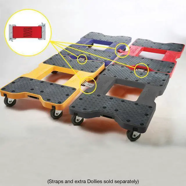 Alt view image 9 of 14 - Snap-Loc 1200 Lb Professional E-Track Dolly Black, Safely Moves More In Less Time With Easy Rolling Casters And Optional E-Strap Safety Attachment! SL1200D4TB