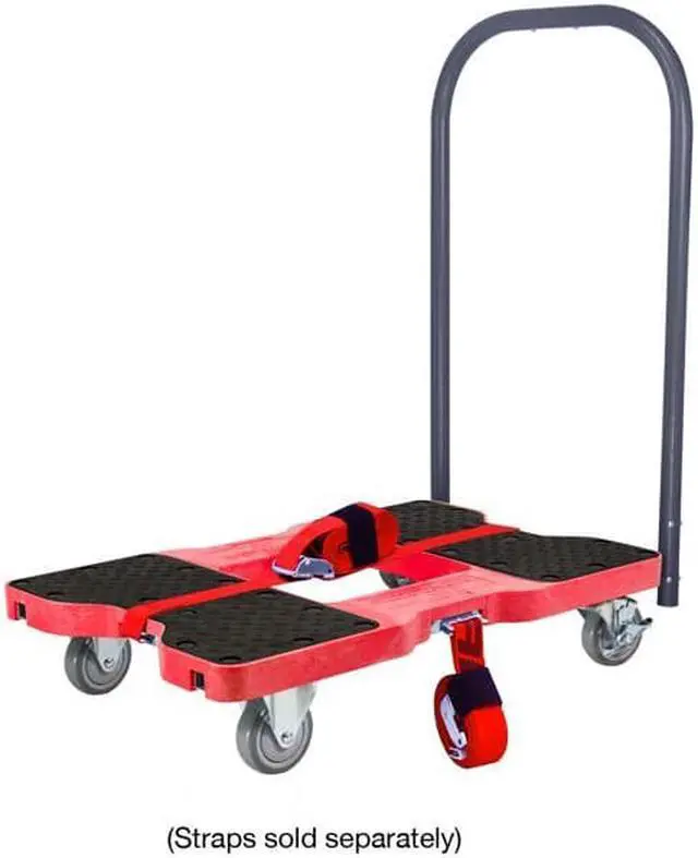 Alt view image 6 of 7 - Snap-Loc 1500 Lb Industrial Strength Professional E-Track Push Cart Dolly Red SL1500P4R