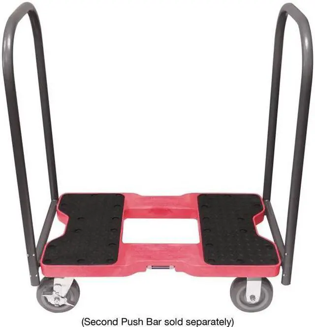 Alt view image 9 of 9 - Snap-Loc 1800 Lb Super-Duty Professional E-Track Push Cart Dolly Red, Safely Moves More In Less Time With Easy Rolling Casters, Removeable Push Bar And Optional E-Strap Safety Attachment! SL1800P6R