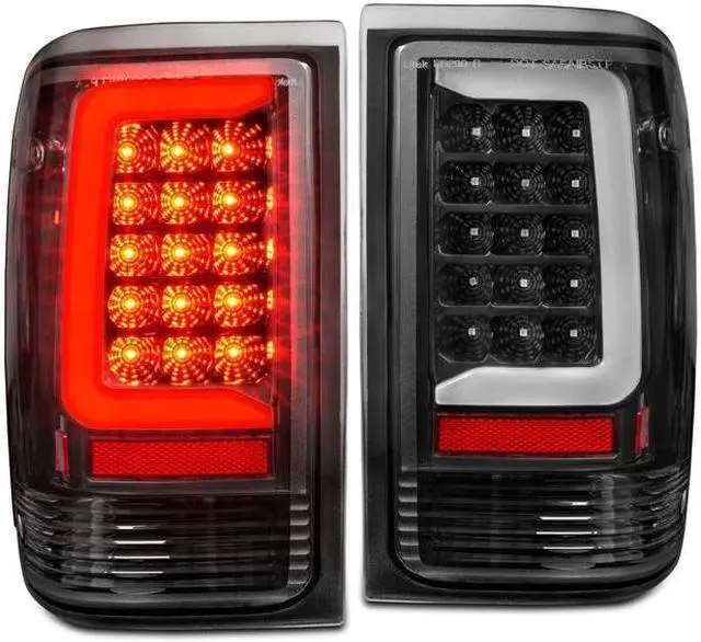 Main image of CG Ford Ranger 93-97 Led Tail Lights Black Housing Clear Lens (W/ C Light Bar) 03-FR93TLEDJM-C