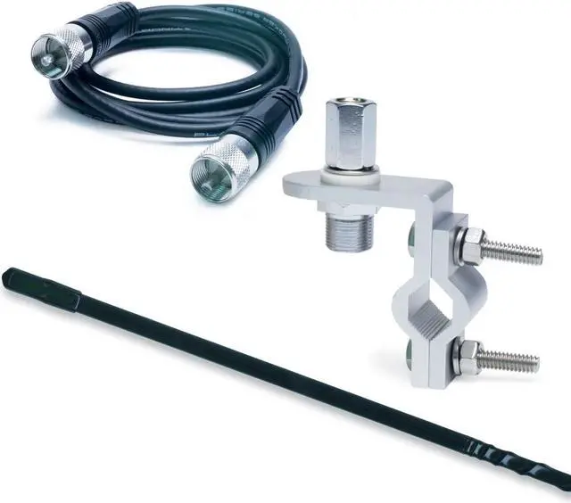 Alt view image 2 of 14 - ROADPRO R RP-84B 4     MIRROR MOUNT FIBERGLASS CB ANTENNA KIT  BLACK