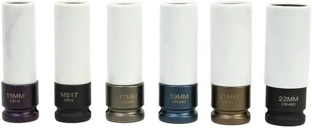 Main image of Esco Equipment Impact Socket Impact Socket Set (6-Piece), 6PC Socket Set (Dr.1/2", MS17&15/17/19/21/22mm) - NEW 40308