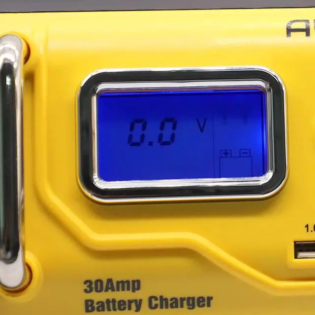 Alt view image 4 of 5 - AUTAA 12V Fully Automatic 30 Amp Bench Battery Charger/Maintainer with 75Amp Engine Start, Alternator Check, Cable Clamps.