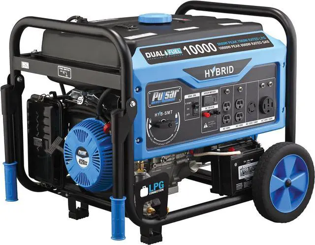 Alt view image 6 of 7 - Pulsar Dual Fuel 10000w Generator with Switch & Go Technology