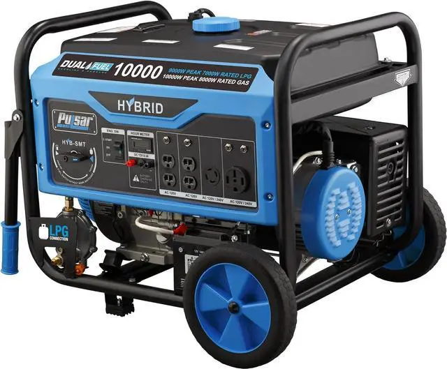 Alt view image 7 of 7 - Pulsar Dual Fuel 10000w Generator with Switch & Go Technology