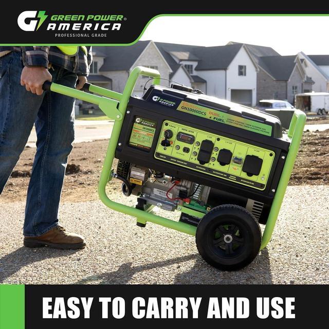 Alt view image 5 of 7 - Green-Power America Dual Fuel Portable Generator 10000 Watt,Gas or Propane Powered,Electrical/Recoil Start, Equipped with CO-Seizer CO Protection System