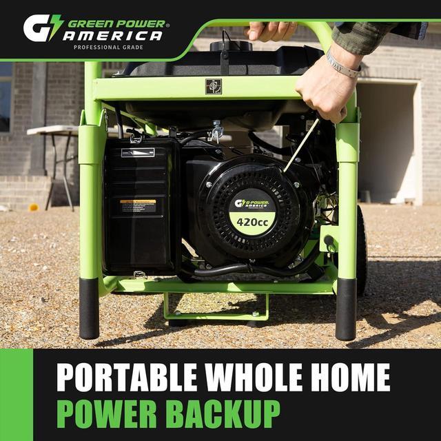 Alt view image 7 of 7 - Green-Power America Dual Fuel Portable Generator 10000 Watt,Gas or Propane Powered,Electrical/Recoil Start, Equipped with CO-Seizer CO Protection System