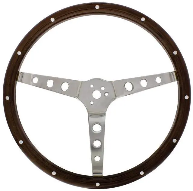 Main image of United Pacific 110794 Steering Wheel, 15", Woodgrain, for 3-Bolt Hubs