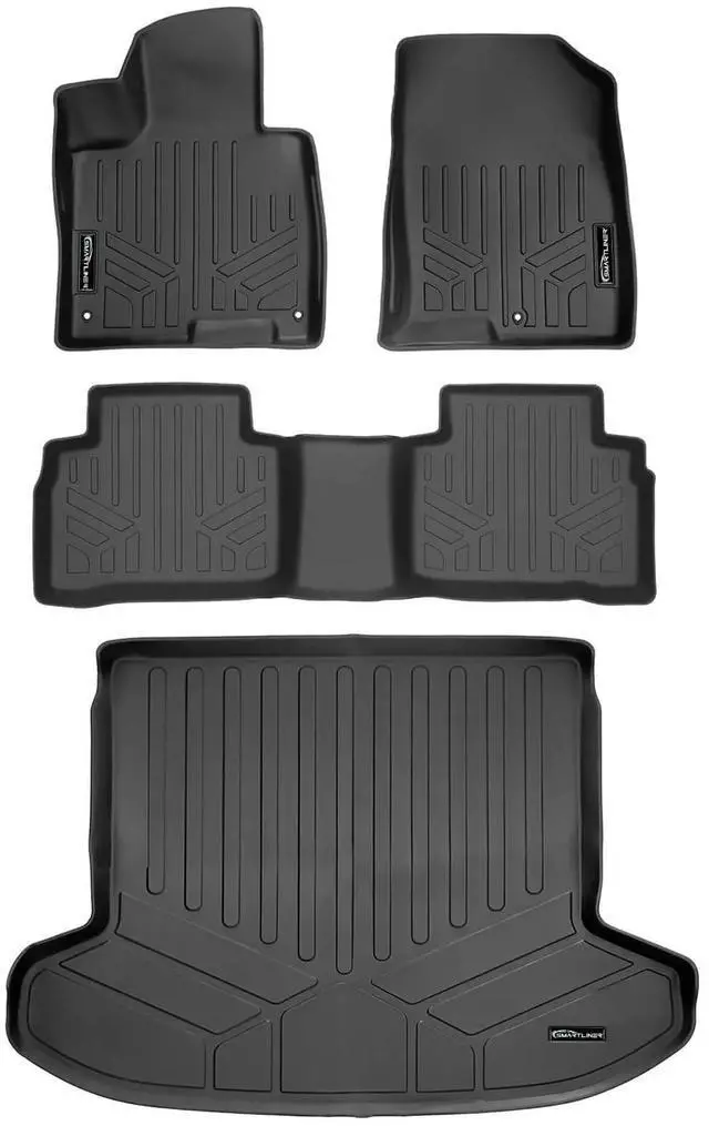 Main image of SMARTLINER All Weather Custom Fit Black 2 Row Floor Mats & Cargo Liner Set Compatible With 2023-2024 Kia Sportage (Only Fits Non-Hybrid Models. Only fits with Subwoofer in Cargo Area)