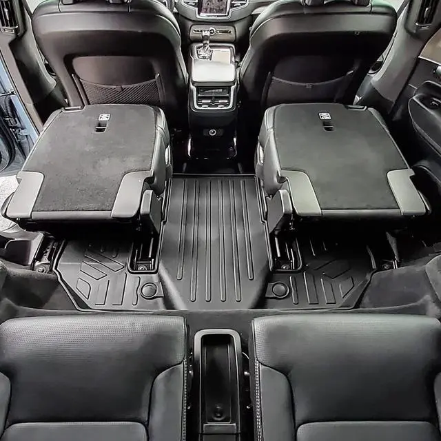Alt view image 2 of 4 - SMARTLINER Custom Fit Floor Mats 3rd Row Liner Black Compatible With 2020-2023 Volvo XC90 (Only Fits 6 Passenger Models)