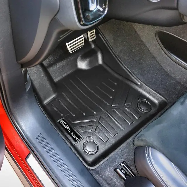 Alt view image 2 of 7 - SMARTLINER Custom Fit All Weather 2 Row Floor Mats & Cargo Liner Set Black Compatible With 2021-2023 Volvo XC40 Recharge