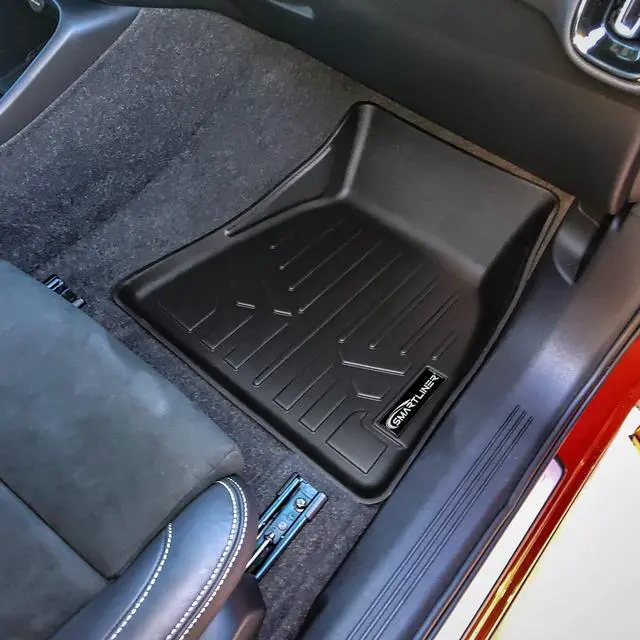 Alt view image 3 of 7 - SMARTLINER Custom Fit All Weather 2 Row Floor Mats & Cargo Liner Set Black Compatible With 2021-2023 Volvo XC40 Recharge