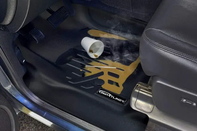 Alt view image 6 of 7 - SMARTLINER Floor Mats 2 Row Liner Set Black Compatible With 2004-2008 Ford F-150 SuperCrew Cab / 2006-2008 Lincoln Mark LT Crew Cab