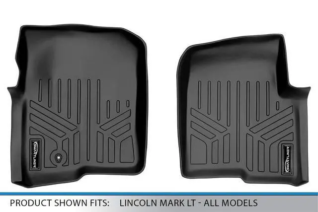 Alt view image 4 of 7 - SMARTLINER Custom Fit Floor Mats 1st Row Liner Set Black Compatible With 2004-2008 Ford F-150 / 2006-2008 Lincoln Mark LT - All Models