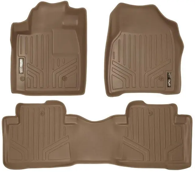 Main image of SMARTLINER Custom Fit Floor Mats 2 Row Liner Set Tan Compatible With 2009-2015 Honda Pilot
