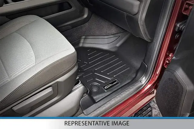 Alt view image 3 of 7 - SMARTLINER Floor Mats 2 Row Liner Set Black Compatible With 2004-2008 Ford F-150 SuperCrew Cab / 2006-2008 Lincoln Mark LT Crew Cab