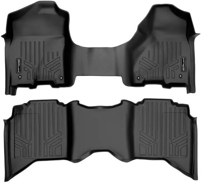 Main image of SMARTLINER Floor Mats 2 Row Liner Set Black Compatible With 2012-2022 Ram 1500/2500/3500 Crew (4 Full Size Doors) with 1st Row Bench Seat