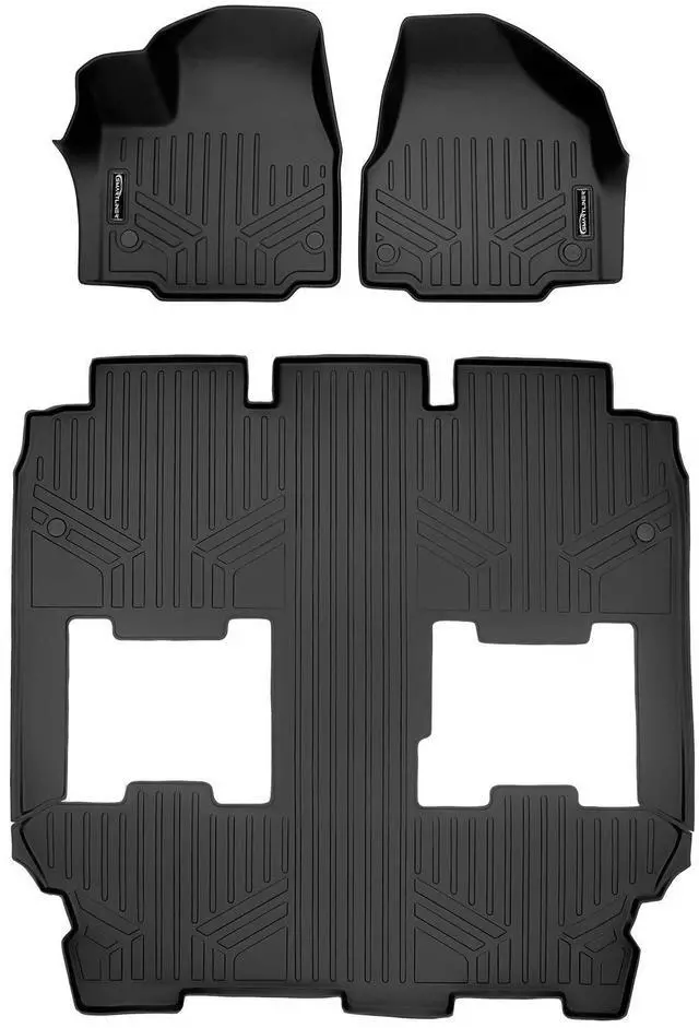 Main image of SMARTLINER Custom Fit Floor Mats 3 Row Liner Set Black Compatible With 2017-2024 Chrysler Pacifica Hybrid Model Only