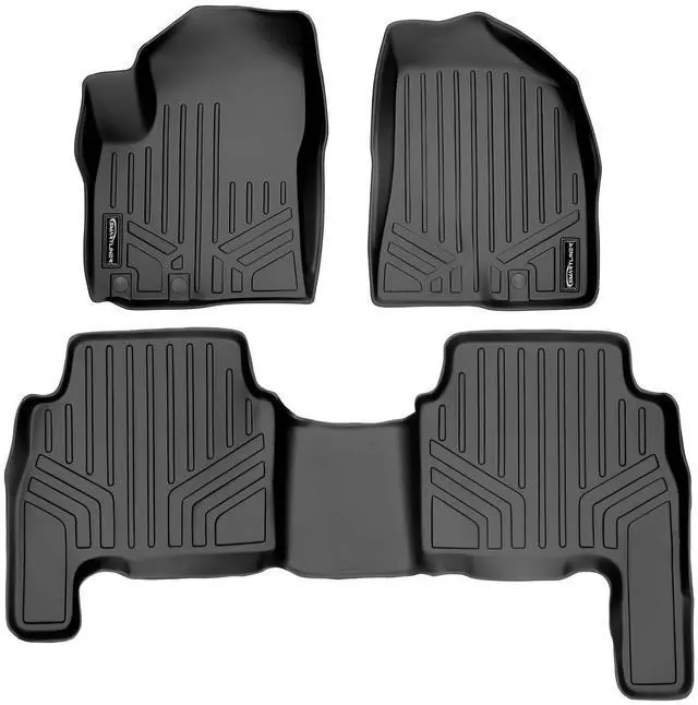 Main image of SMARTLINER Custom Fit Floor Mats 2 Row Liner Set Black Compatible With 2011-2013 Kia Sorento - All Models