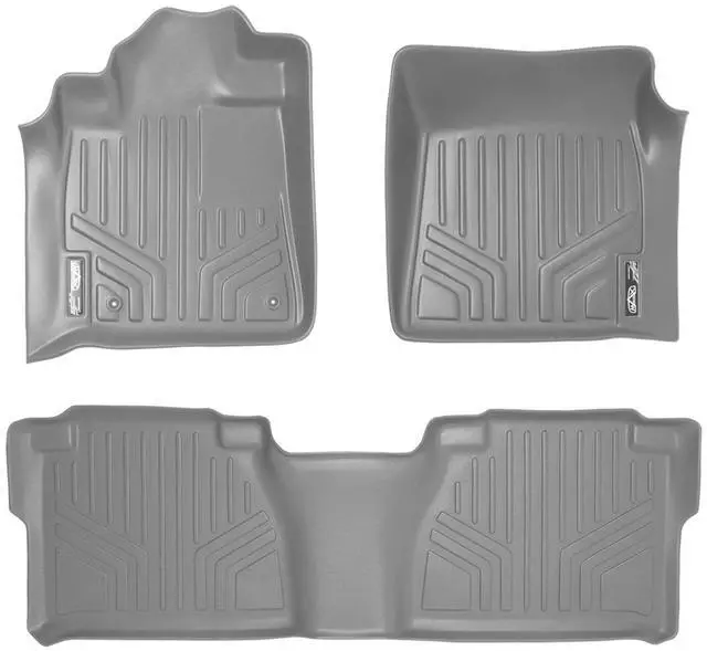 Main image of SMARTLINER Custom Fit Floor Mats 2 Row Liner Set Grey Compatible With 2007-2011 Toyota Tundra Double Cab