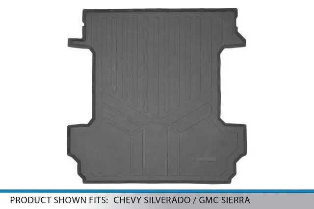Alt view image 3 of 3 - SMARTLINER Truck Rugged Rubber Bed Mat Liner Compatible With 2019-21 Silverado / GMC Sierra Only Fits Crew Cab with 5'8" Short Bed