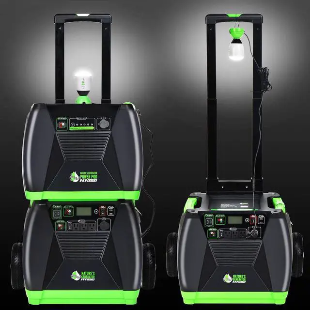 Alt view image 4 of 4 - Nature's Generator Elite with Cart -3600w Solar and Wind Powered Generator in Quiet Operation with 12V DC port,2 USB ports,3 AC outlets and 120V 30amp pure sine wave AC outlet HKNGGNEL