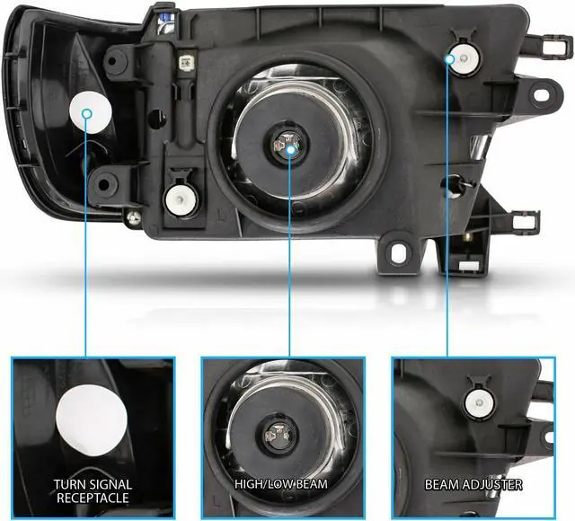 Main image of CG TOYOTA 4 RUNNER 99-02 HEADLIGHT BLACK WITH C.L AMBER 02-AZ-T496-SET-B-A PAIR