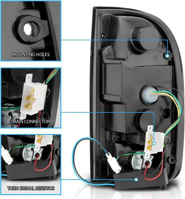 Alt view image 5 of 7 - CG Toyota Tacoma 95-04 Led Tail Lights Chrome Housing Clear Lens W/ C Light Bar 
 03-TT95TLEDAC-C