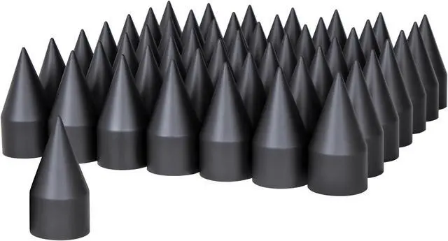 Alt view image 2 of 2 - United Pacific 10000CB 33mm x 4-1/8 inch Black Spike Nut Cover - Thread-On (60 Pack)