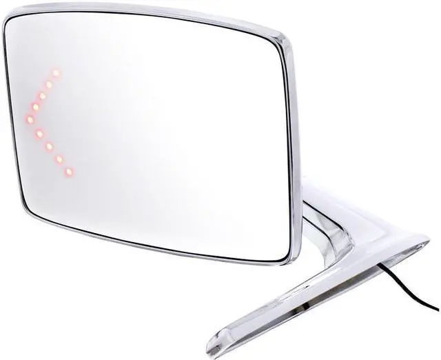 Main image of United Pacific 110736 Chrome Exterior Mirror W/LED Turn Signal For 1966-77 Ford Bronco & 1967-79 Truck, L/H