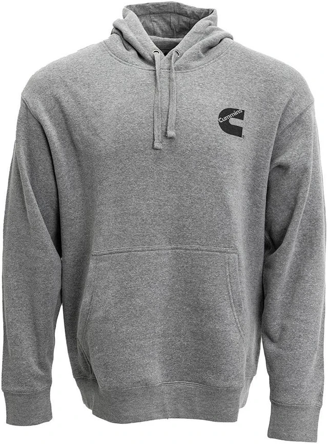 Main image of Cummins Unisex Fleece Pullover Hoodie Sweatshirt in Gray in Comfortable Cotton Blend Large CMN5000