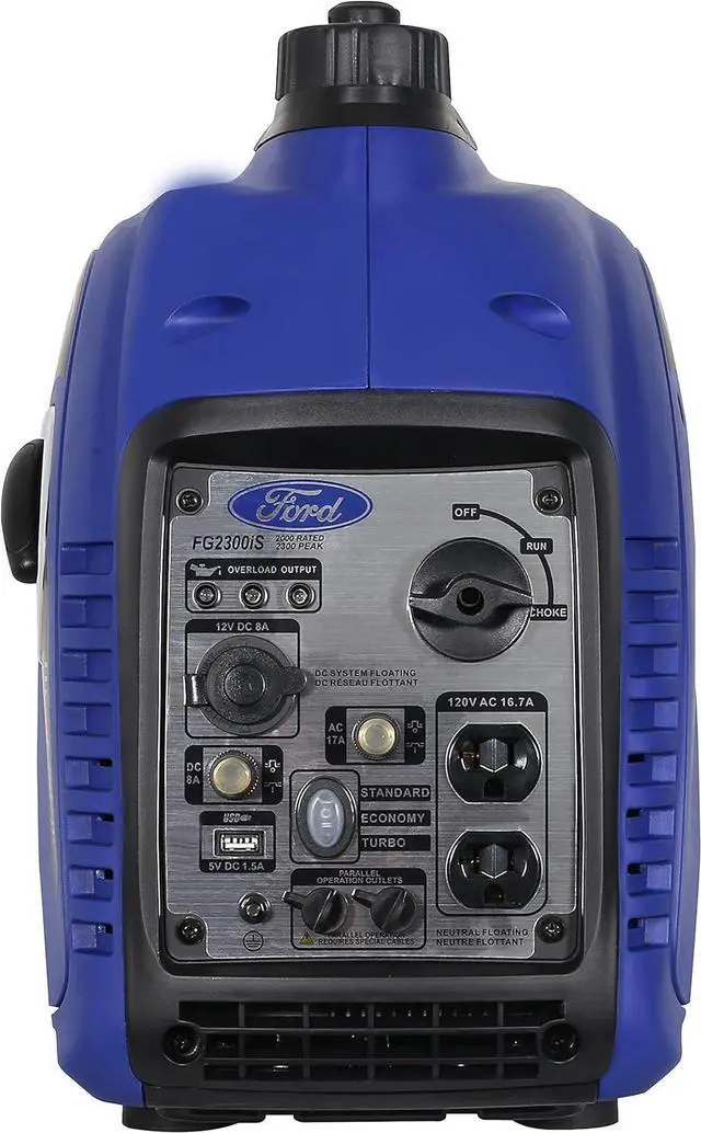 Alt view image 2 of 4 - Ford 2300 Watt Portable Gasoline Super Quiet Inverter Generator FG2300iS, Blue