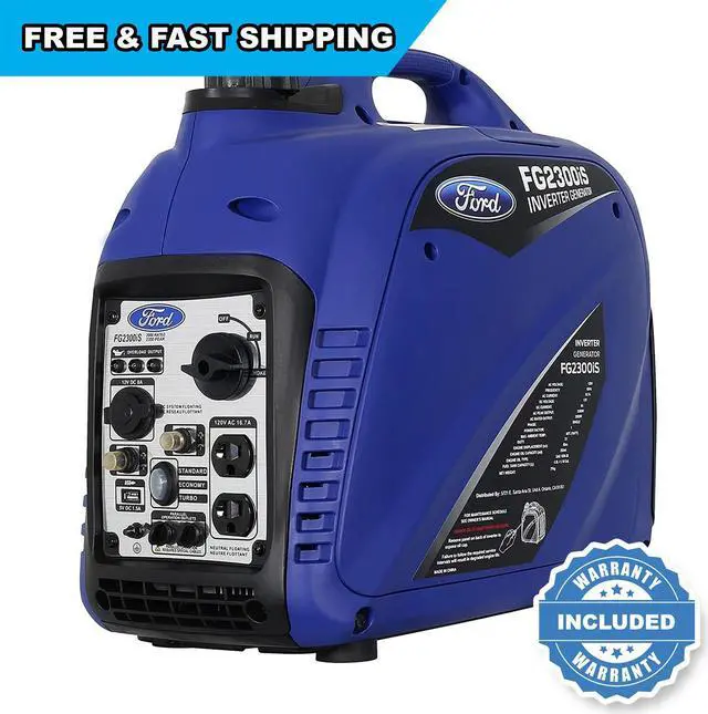 Alt view image 4 of 4 - Ford 2300 Watt Portable Gasoline Super Quiet Inverter Generator FG2300iS, Blue