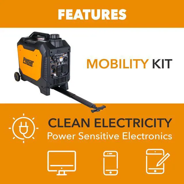 Alt view image 3 of 7 - Pulsar 4000 Watt Portable Inverter Generator, Dual Fuel Gasoline & Propane, Remote Electric Start, CO Sensor, Parallel Capable, Super Quiet, Use for RV, Camping, Outdoor & Home, NE40BiSRCO