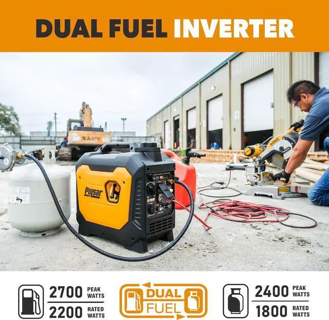 Alt view image 4 of 7 - Pulsar 2,700W Portable Dual Fuel Quiet Inverter Generator With USB Outlet & Parallel Capability, Carb Compliant, CO sentry, NE27BiSCO