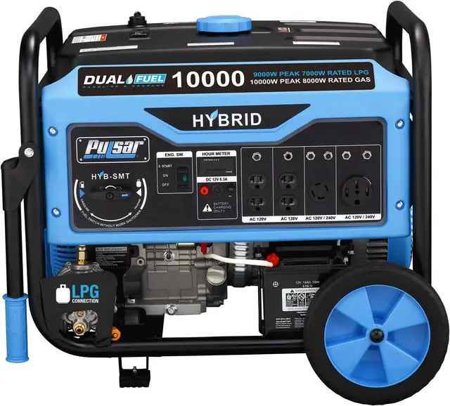 Alt view image 2 of 7 - Pulsar Dual Fuel 10000w Generator with Switch & Go Technology