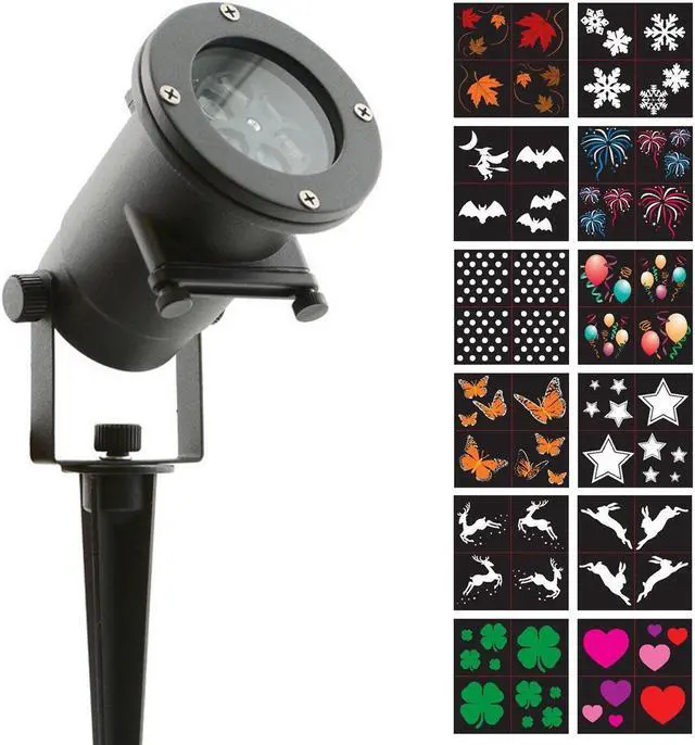 Alt view image 2 of 7 - Night Stars Celebration Series High Power LED Motion Projection Light w/ 12 Interchangeable Slides LL01-HC