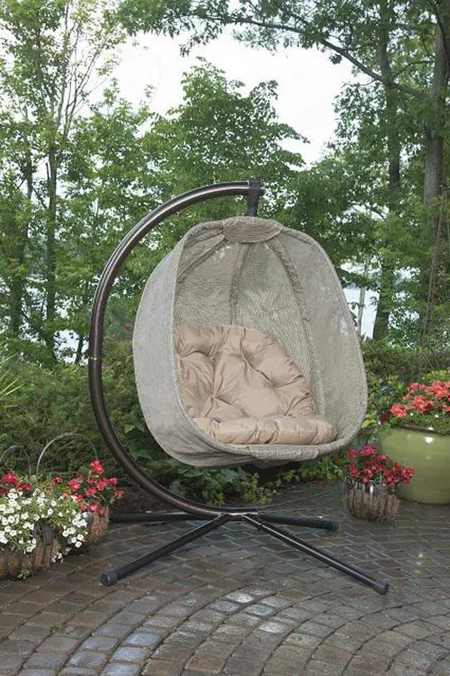 Alt view image 2 of 2 - Flowerhouse FHEC100-BRK Hanging Egg Chair - Bark
