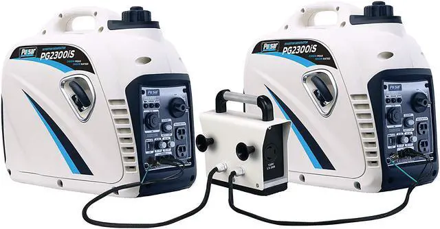 Alt view image 4 of 5 - Pulsar PG2300iS USB & Parallel Capability 2,300W Portable Gas-Powered Quiet Inverter Generator with USB, 2300W White