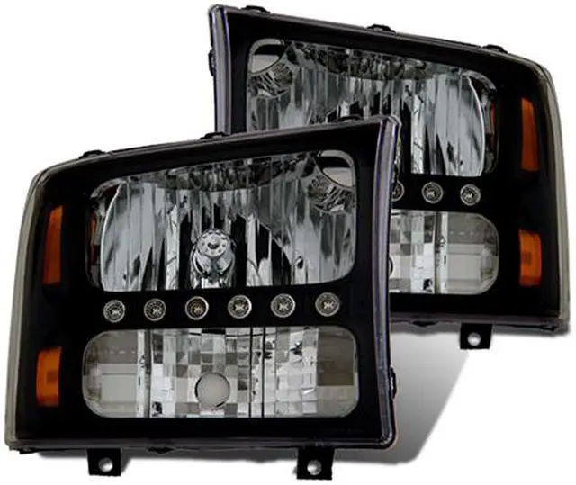 Main image of CG FORD EXCURSION 00-04 / SUPER DUTY 99-04 L.E.D HEADLIGHT BLACK 1 PCS AMBER 02-AZ-FC99-B-1-A PAIR