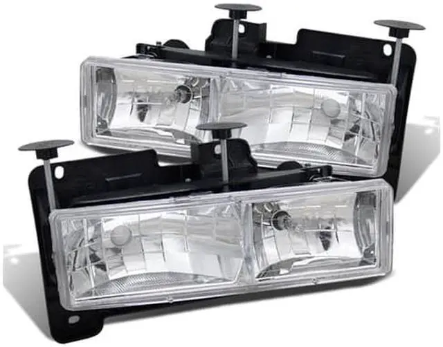 Main image of CG CHEVY FULLSIZE 88-98 CRYSTAL HEADLIGHT CLEAR W/ BULB 02-AZ-CF88-C PAIR