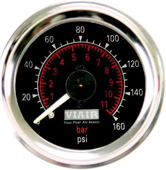 Alt view image 2 of 7 - VIAIR 90082 2" Dual Needle Gauge - Black Face - Illuminated -160 PSI