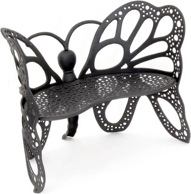Alt view image 4 of 4 - Flower House FHBFB06 Butterfly Bench - Black