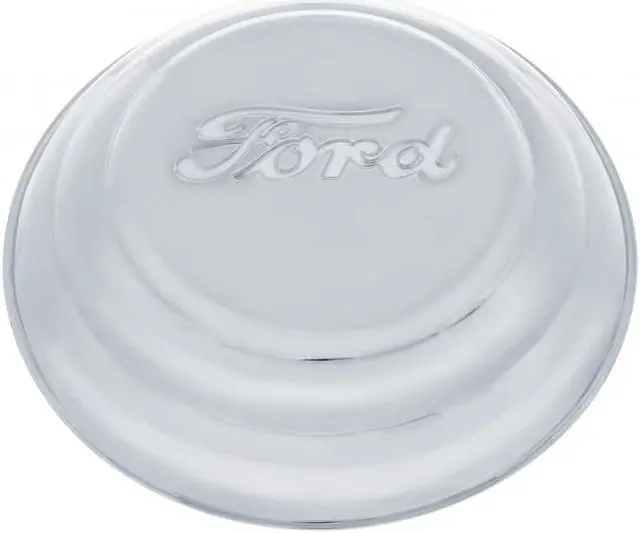 Main image of United Pacific Industries 1941-42 Stainless Passenger & Pick-Up Hub Cap w/ "Ford" Script Wheel Accessory A6027
